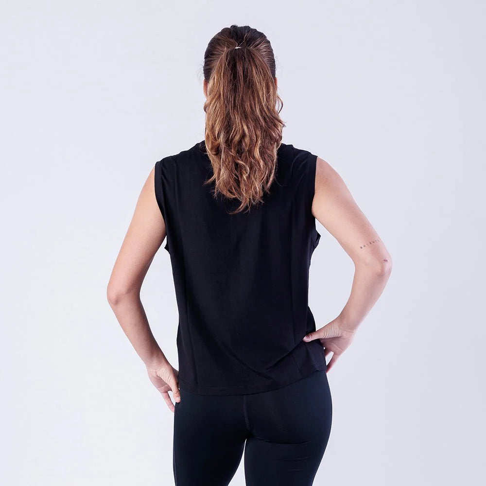 Padel Sportshirt Women - Black White